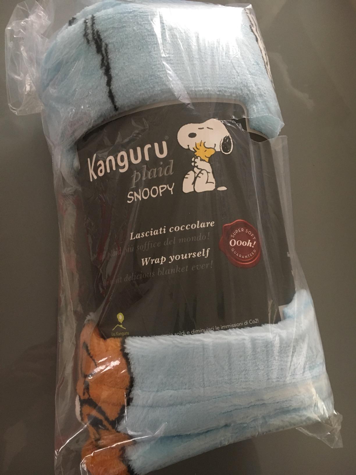 Lavatelli Kanguru Snoopy coperta pile celeste 130x170 calda
