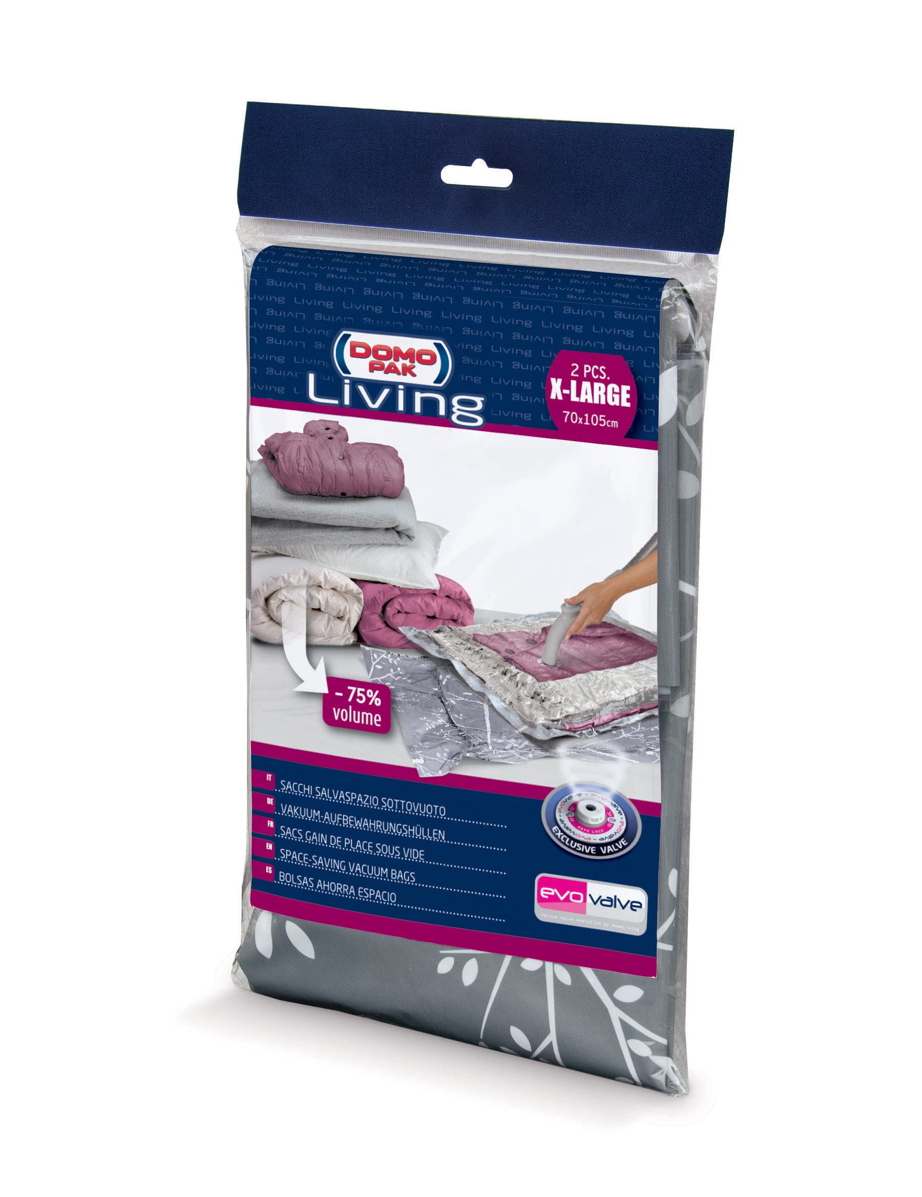 Domo Pak Living sacchi sottovuoto viaggio large 50x70 cm set 2 pezzi