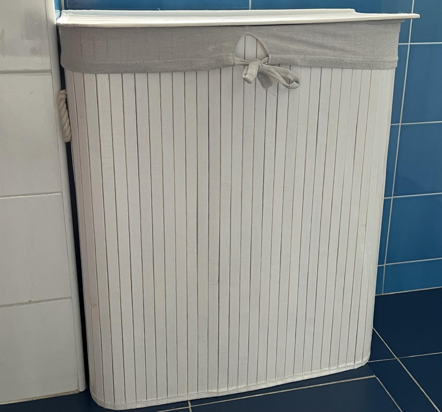 Songmics LCB64WT cesto portabiancheria bambù 100 L bianco