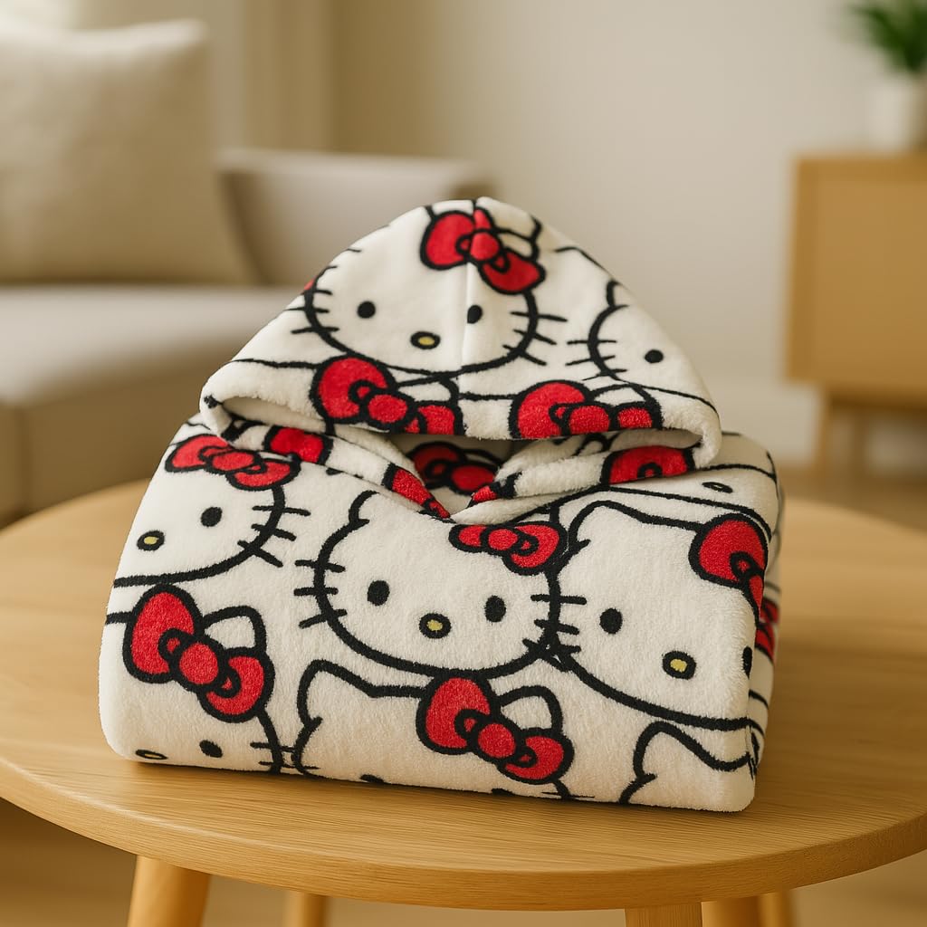 Kanguru felpa coperta Hello Kitty pile 85x75 cm oversize