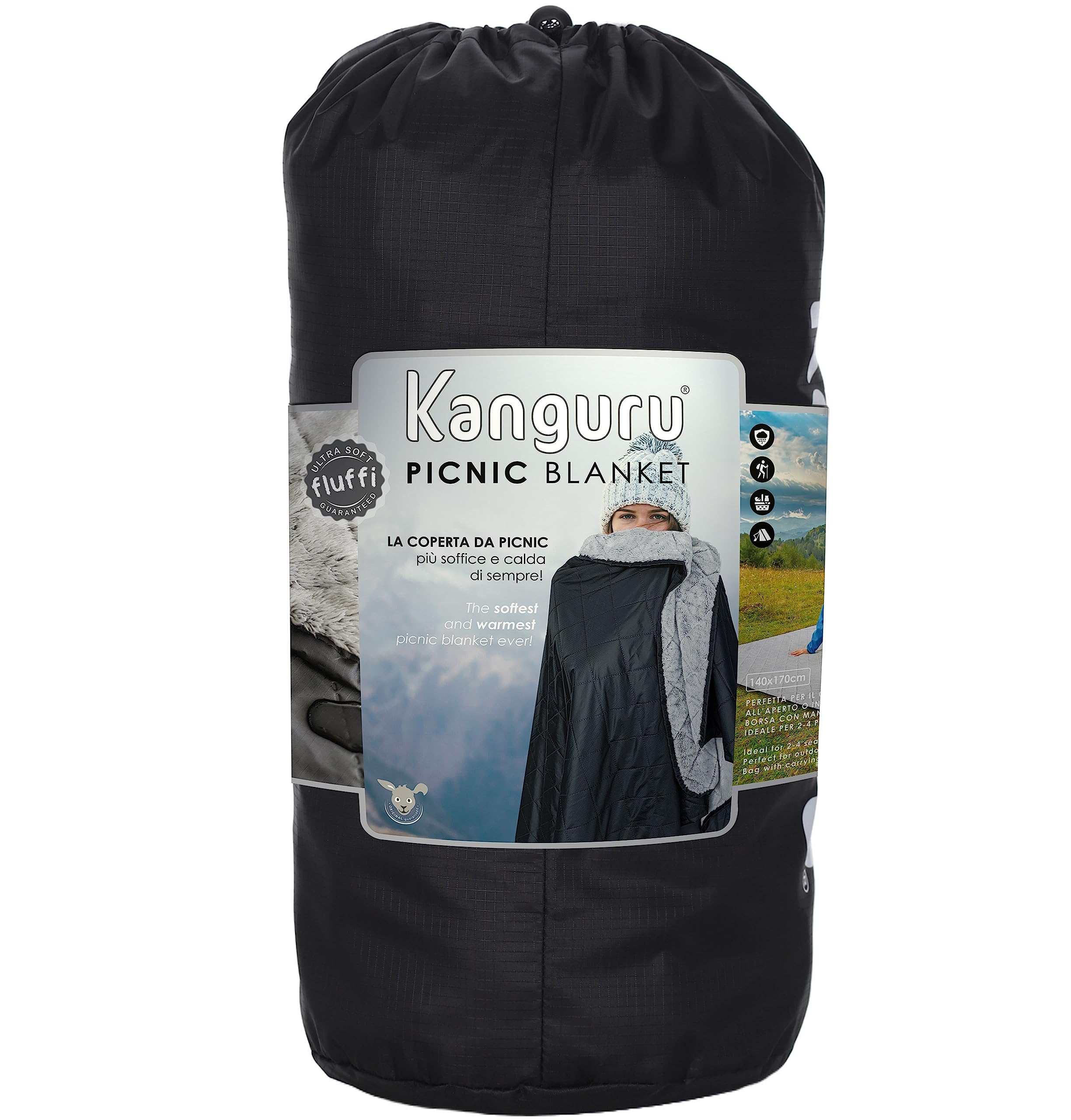 Lavatelli Kanguru Coperta Picnic Impermeabile 140x170 cm 4 Posti