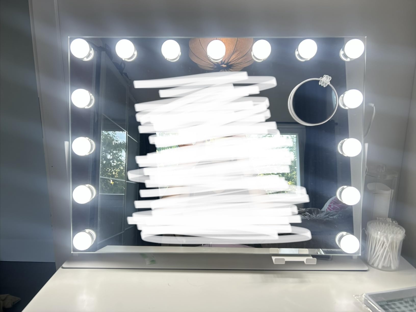 Songmics LWM001W02 specchio trucco con luci 43x58 cm bianco