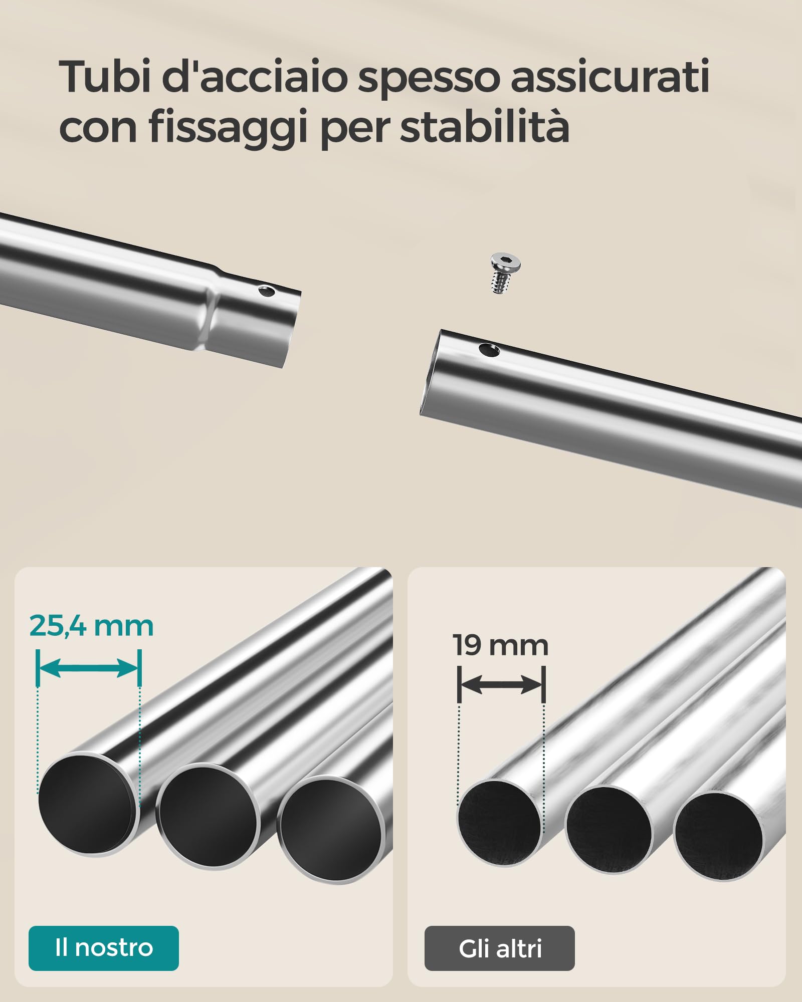 Songmics stand appendiabiti doppio acciaio 6 ganci