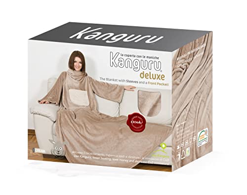 Kanguru coperta con maniche beige 210x140 cm pile