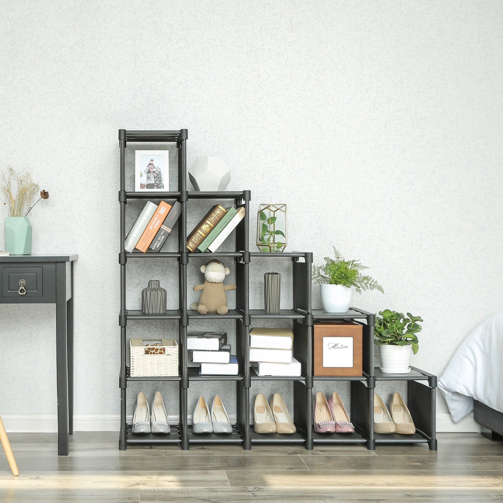 Songmics LSN56BKV1 scarpiera modulare 16 scomparti nera