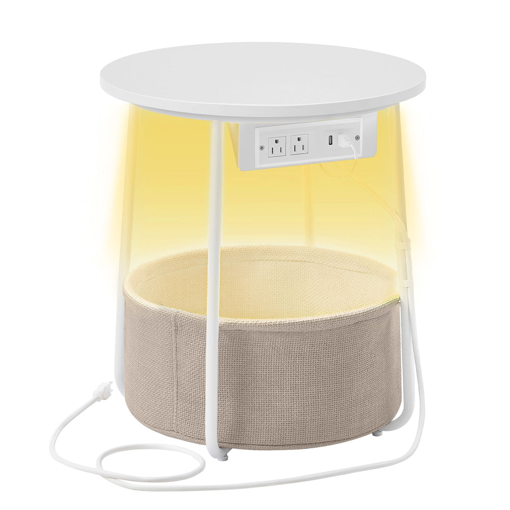Songmics Home tavolino rotondo LED comodino