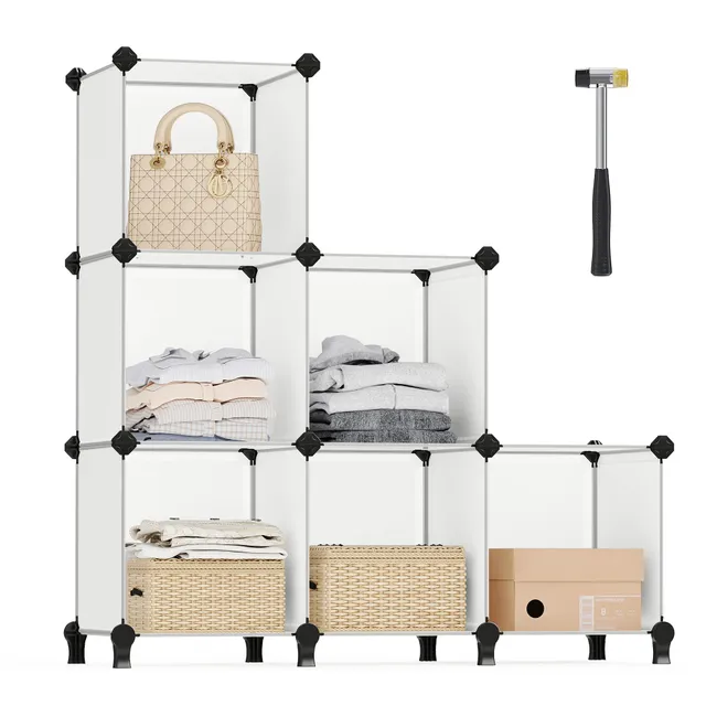 Songmics LPC111S scaffale 6 cubi bianco