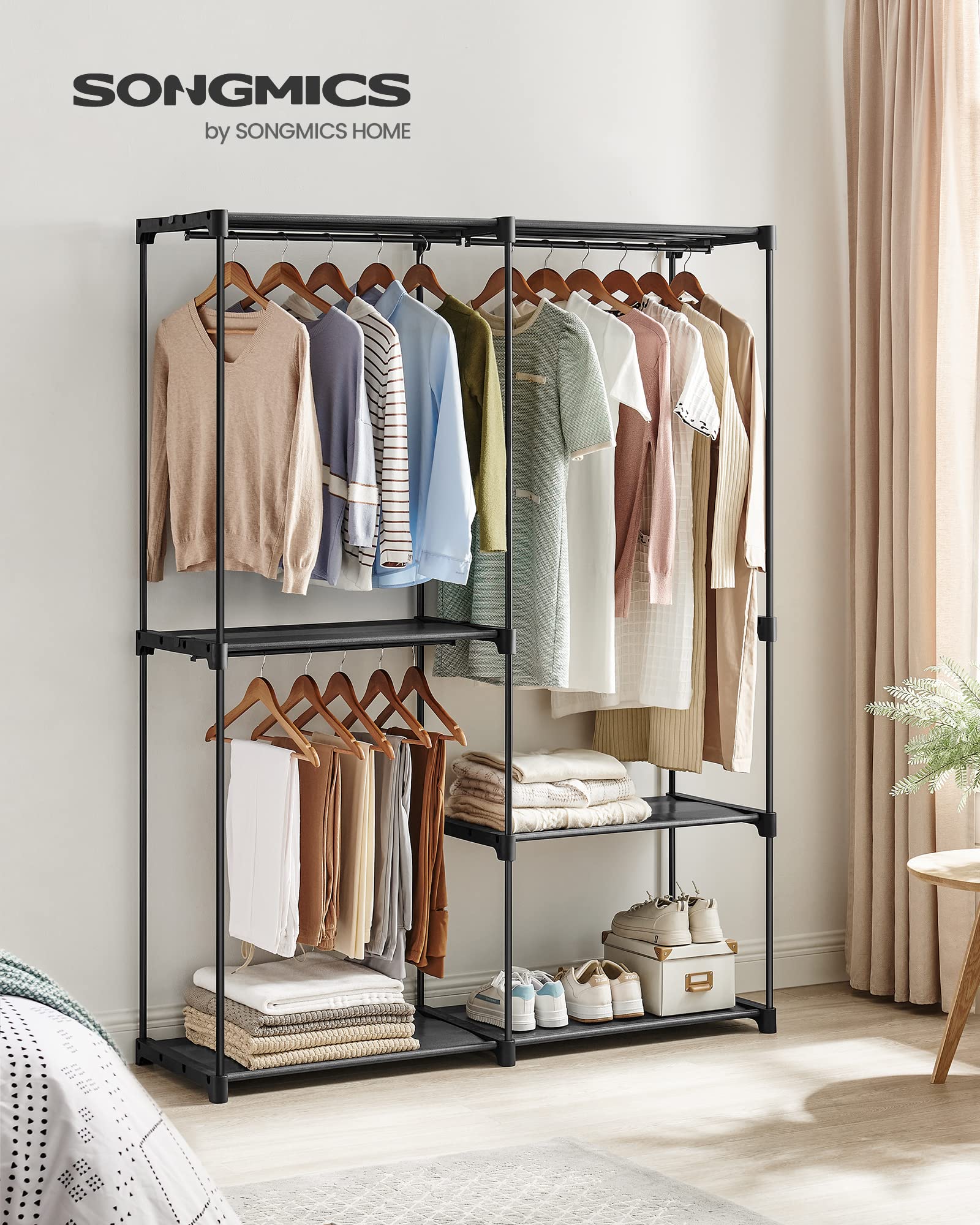 Songmics RYG025B02 Armadio Portatile Nero Inchiostro 138 cm