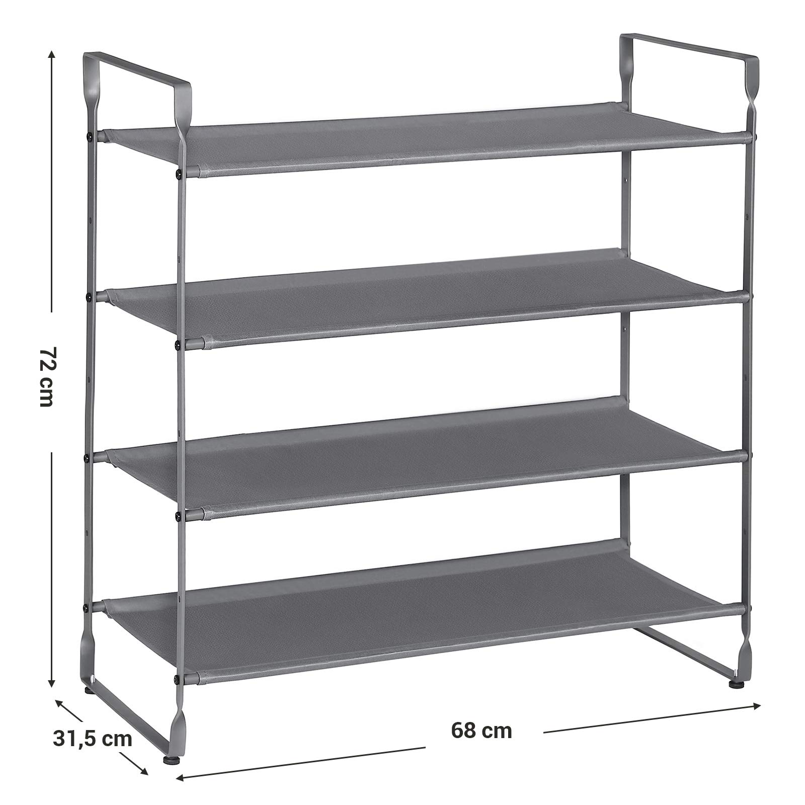 Songmics LSO04GY scarpiera tessuto 4 livelli grigia