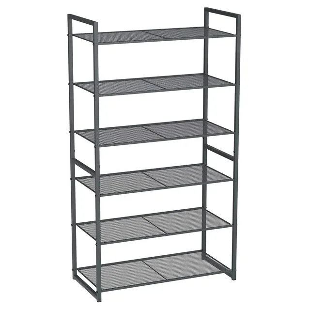 Songmics LMR86GC Scarpiera 6 Livelli Grigio Antracite 63x30x112 cm