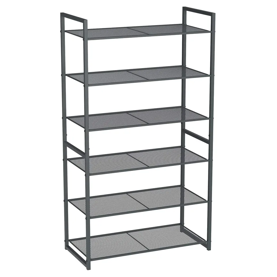 Songmics LMR86GC Scarpiera 6 Livelli Grigio Antracite 63x30x112 cm