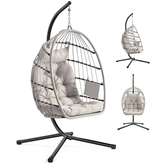 Songmics GDC050WZ01 sedia sospesa uovo bianca 98x195 cm 160kg