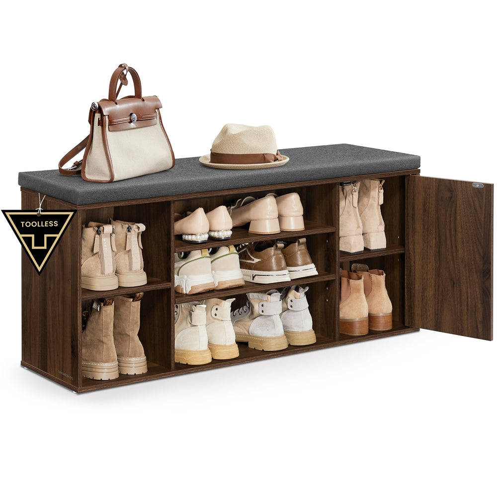 Songmics Home ULHS390WJ01S panca scarpiera bianco grigio