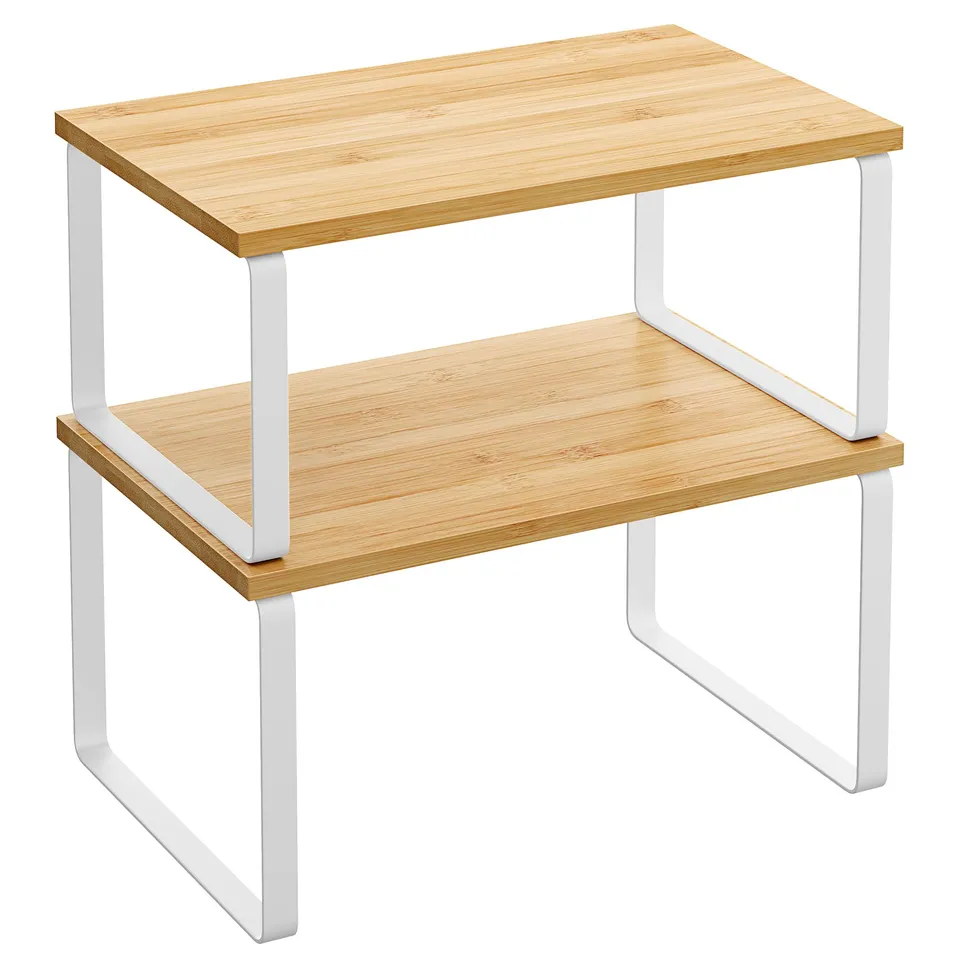 Songmics KCS02NW scaffale cucina set 2 pezzi Bianco Naturale