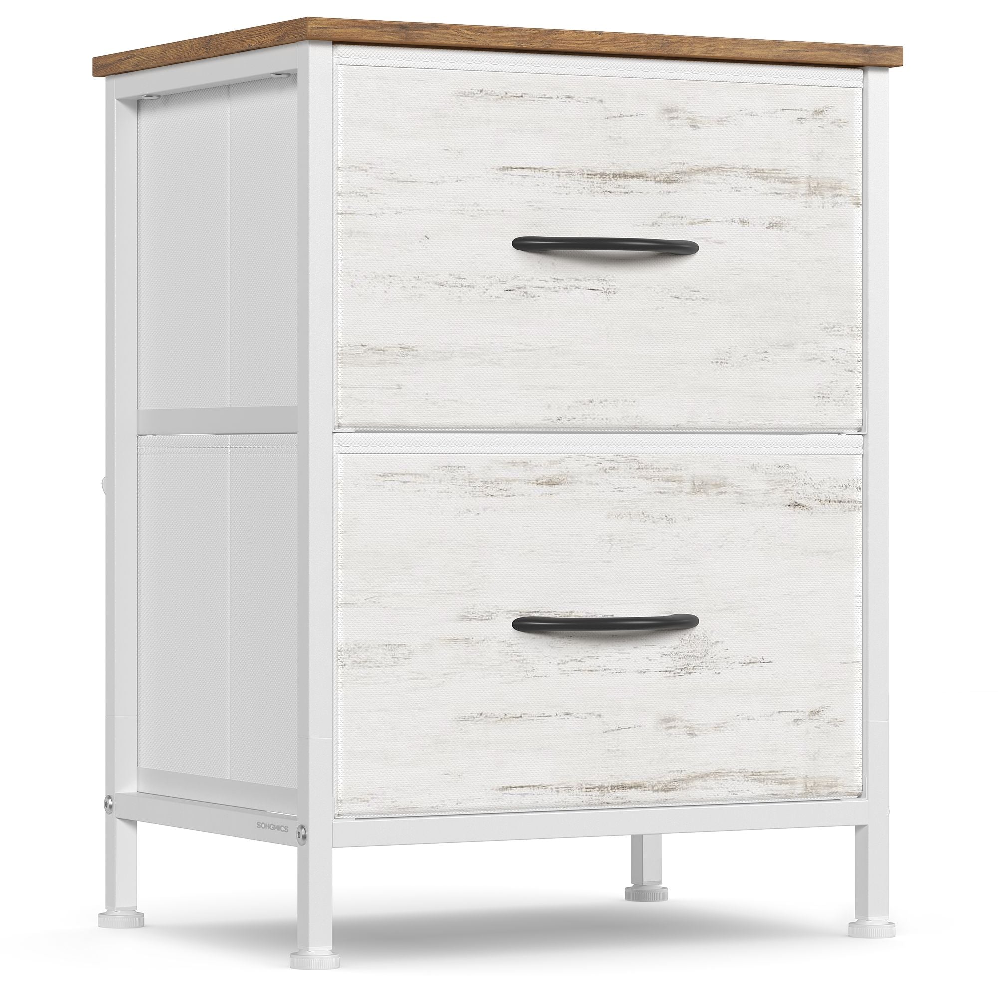 Songmics ULGS312W01S Comodino 2 Cassetti Bianco Camera