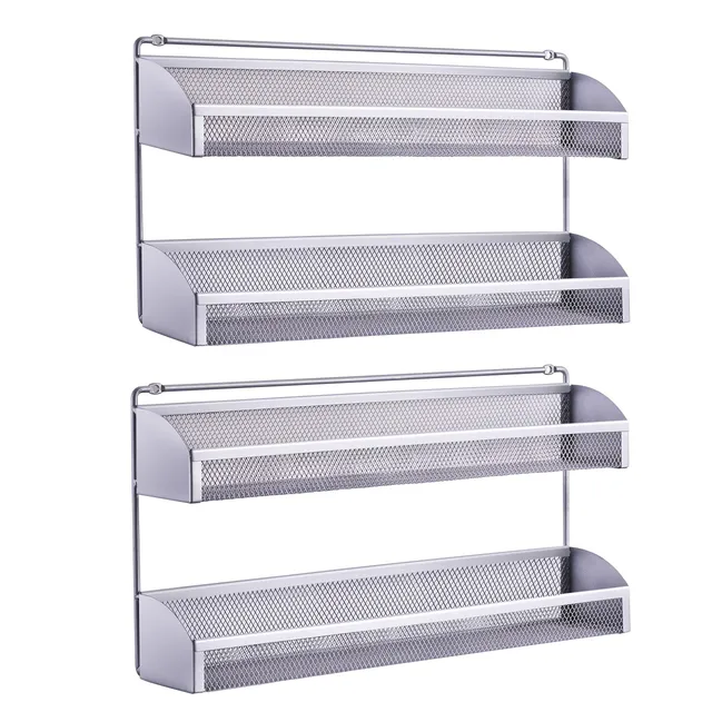 Simple Trending portaspezie parete argento 2 pezzi 2 ripiani