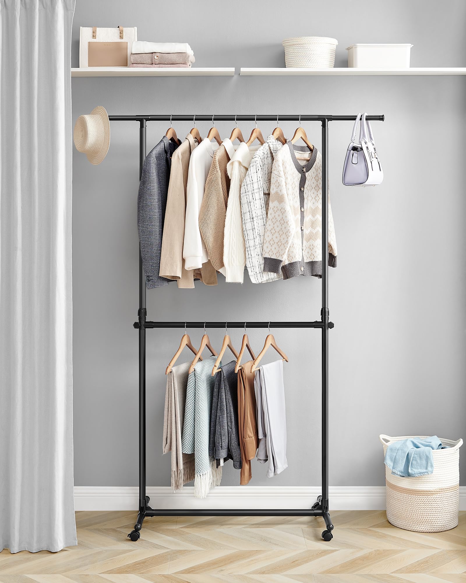 Songmics LLR401B01 Stand Appendiabiti Doppio Nero Inchiostro