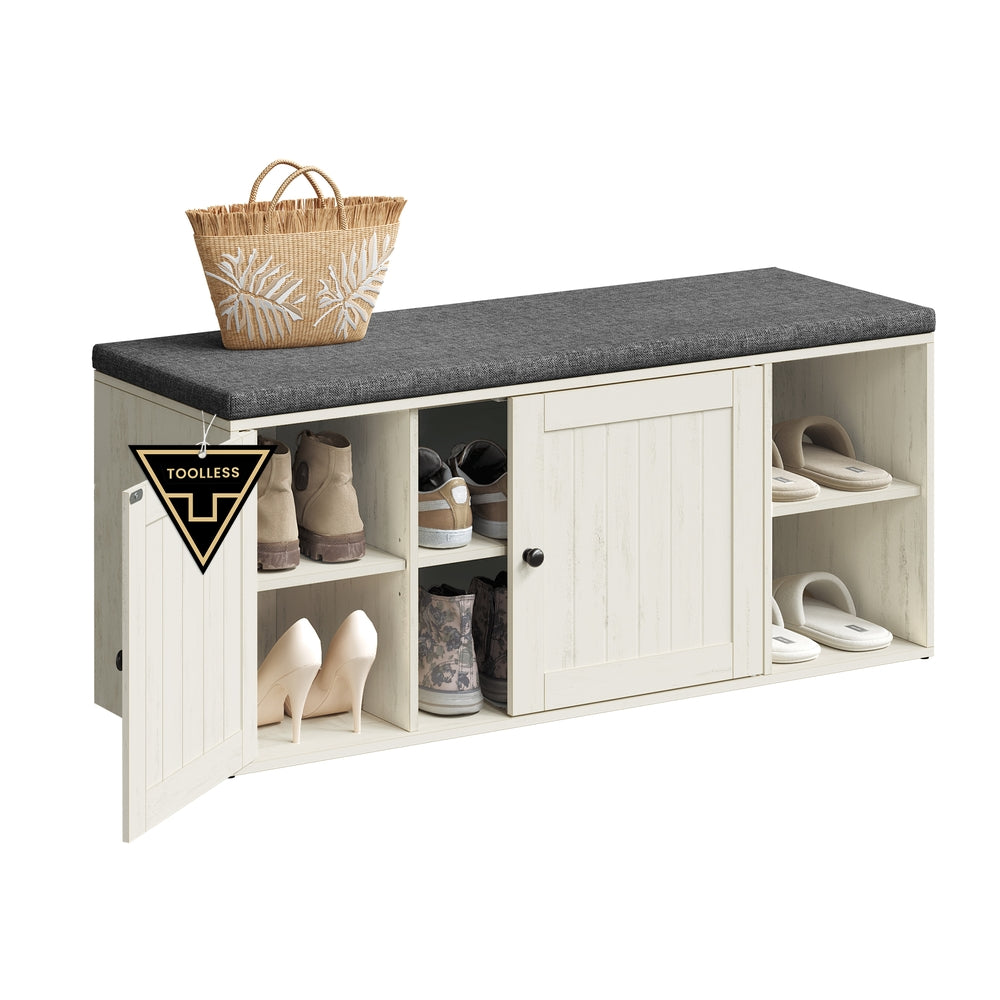 Songmics Home ULHS390WJ01S panca scarpiera bianco grigio