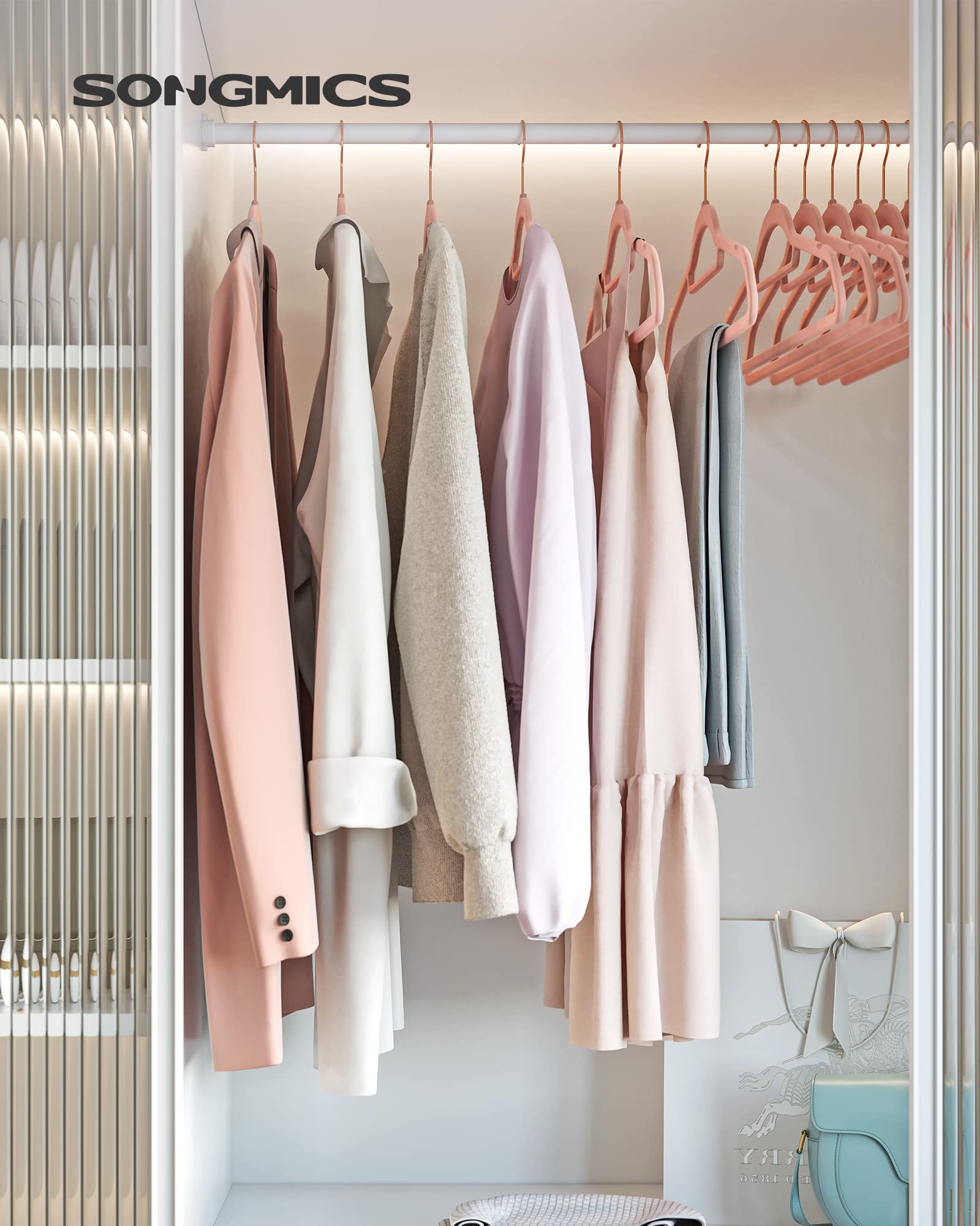 SONGMICS Grucce Velluto con Pinze 60 Pezzi Rosa