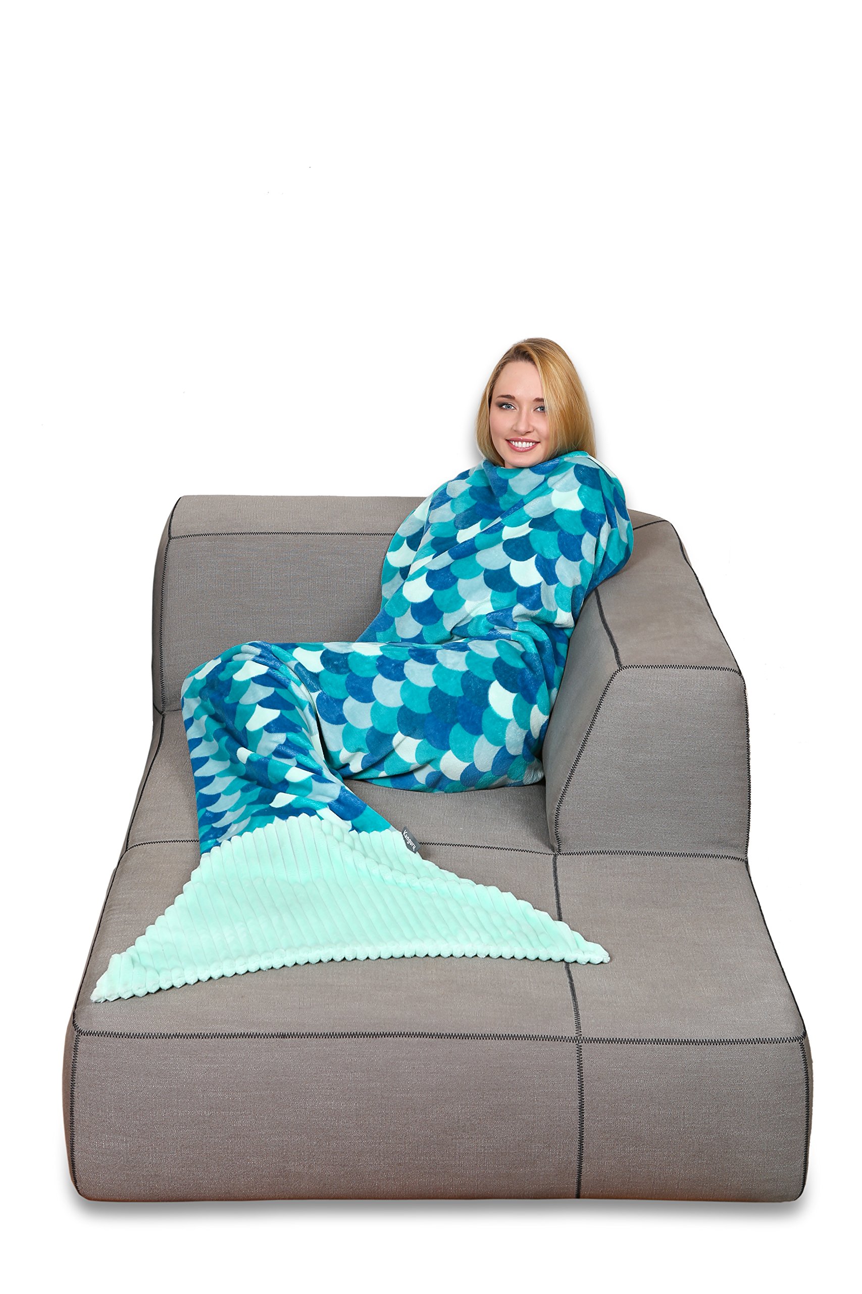 Lavatelli Kanguru Sirena coperta coda turchese 200 cm