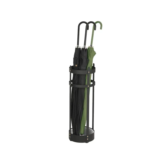Songmics ULUC029B01 Portaombrelli Acciaio Nero con Vaschetta