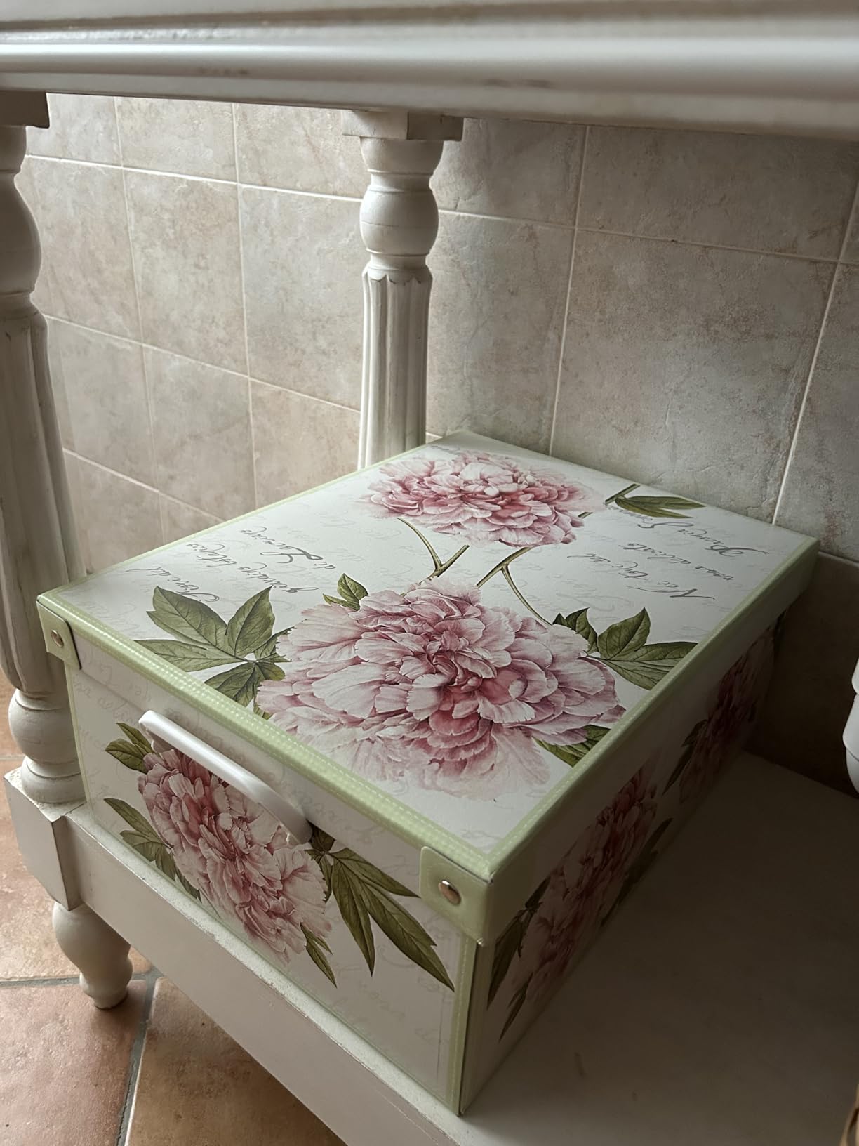Lavatelli Scatola Cartone Peonie Media 32x42x17,5 cm