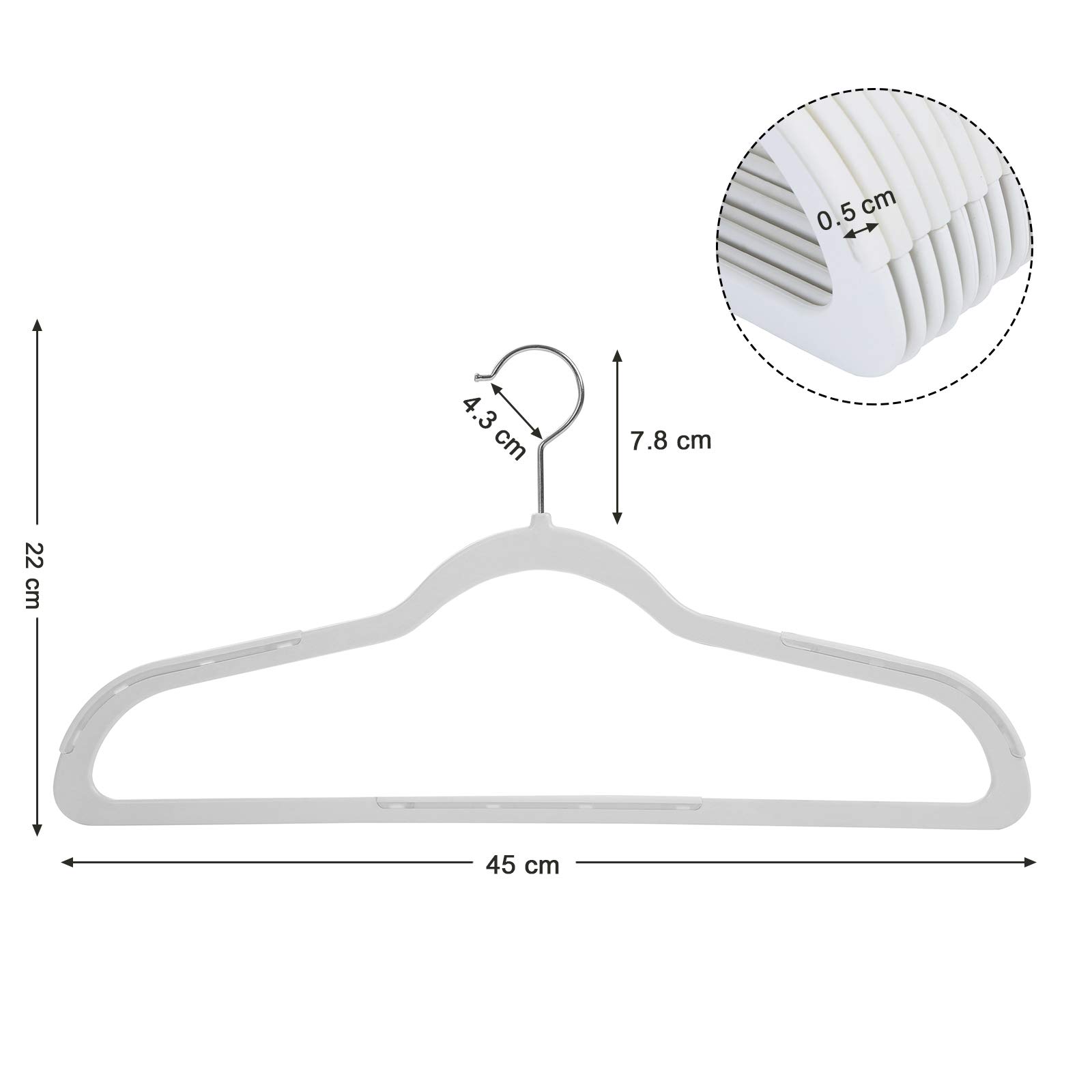 Songmics CRP50W grucce plastica grigio 50 pezzi salvaspazio
