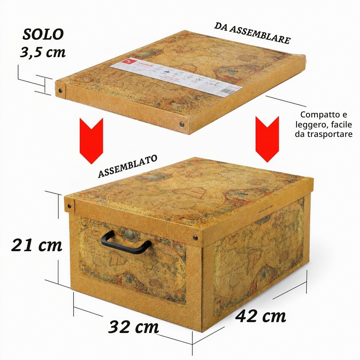 Lavatelli Marco Polo scatole armadio 32x42x21 set 2 pezzi