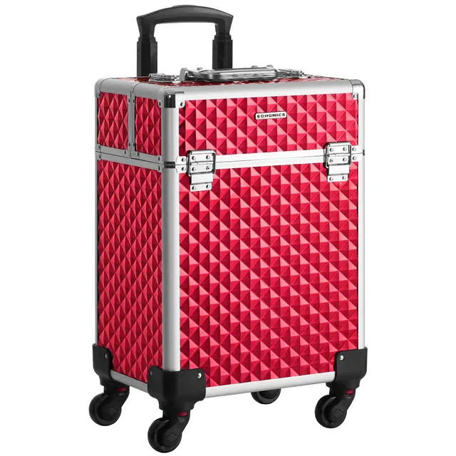 Songmics Valigia Trucco Trolley Make Up 4 Ruote 4 Vassoi