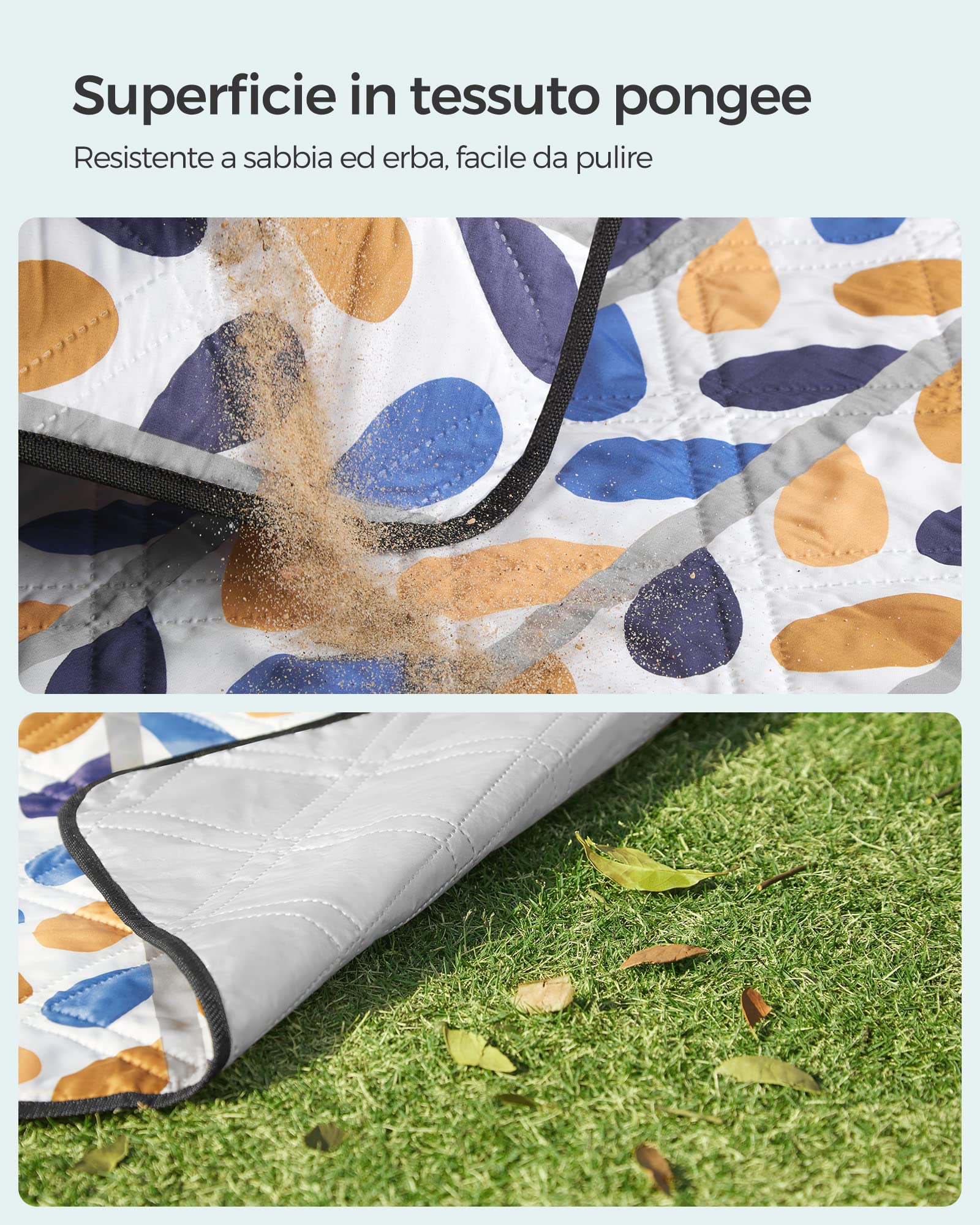 SONGMICS TOMMI GCM87CU telo picnic 200x200 cm impermeabile