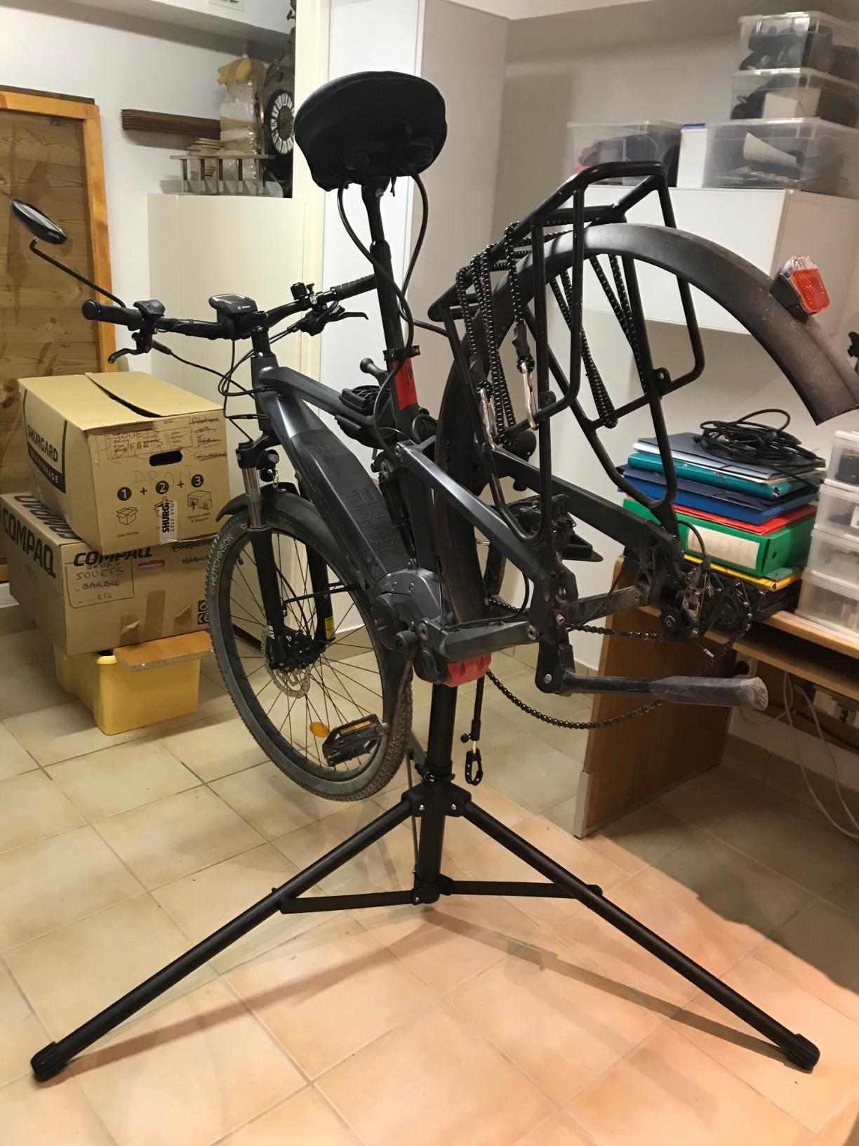 Songmics cavalletto bici riparazione regolabile con vassoio