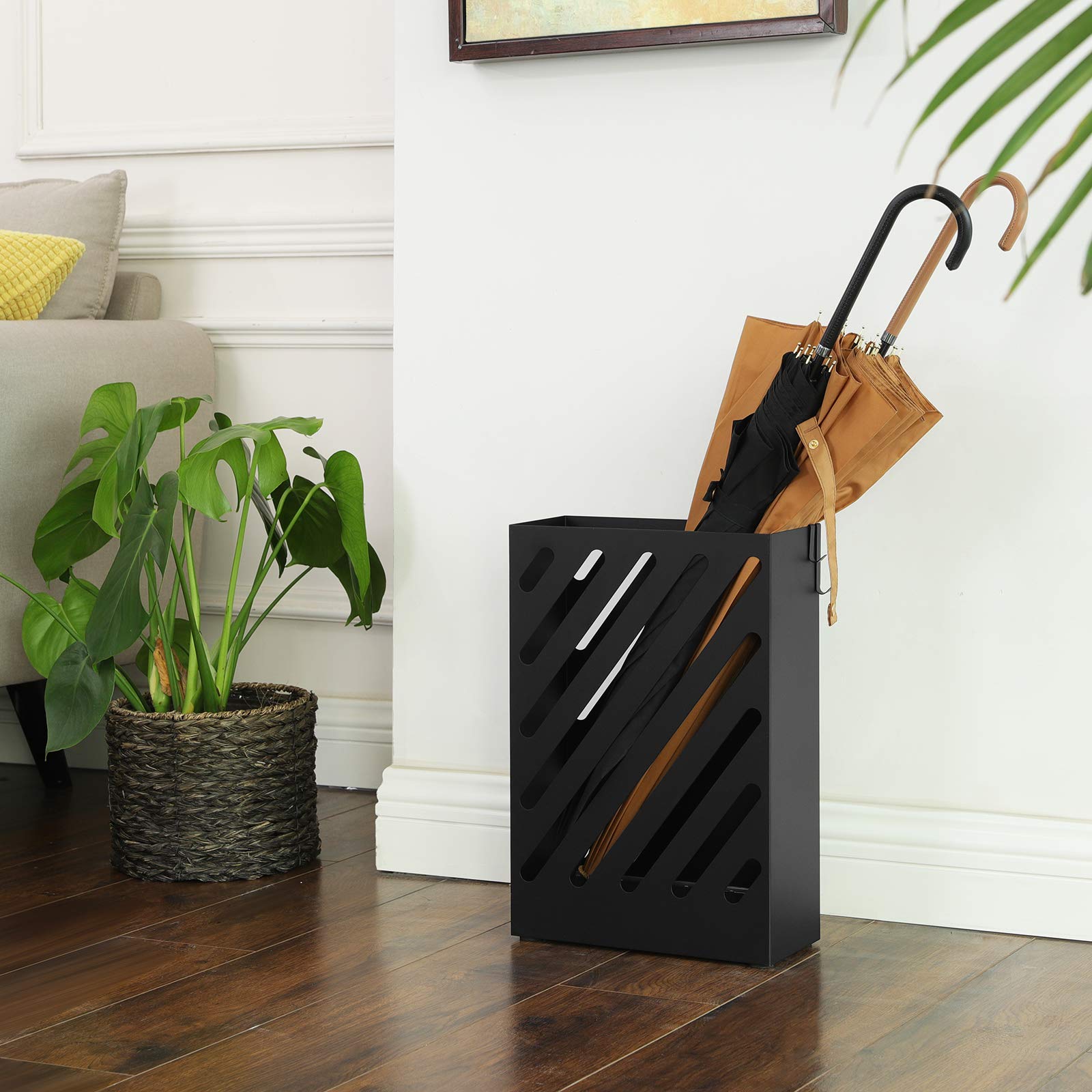 Songmics LUC03BK portaombrelli nero traforato