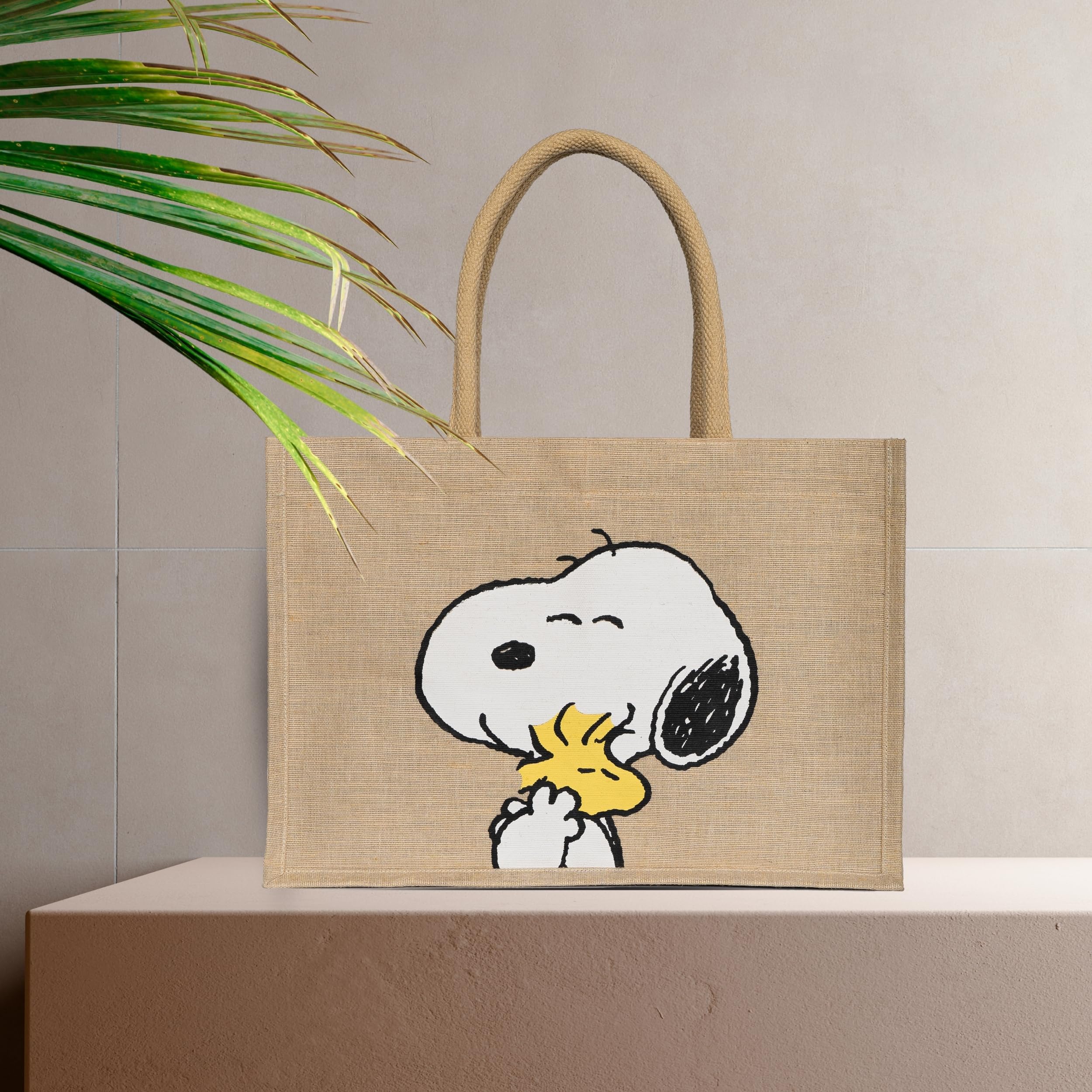 Kanguru Snoopy Woodstock borsa tote cotone shopper capiente