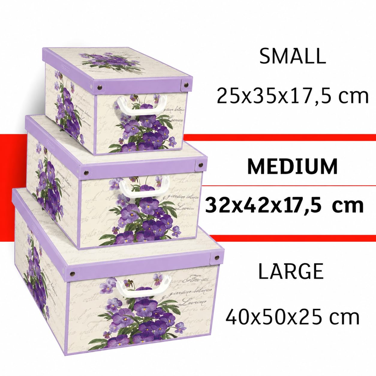 Lavatelli Violetta Set 2 Scatole Armadio 32x42x17,5 cm Profumate