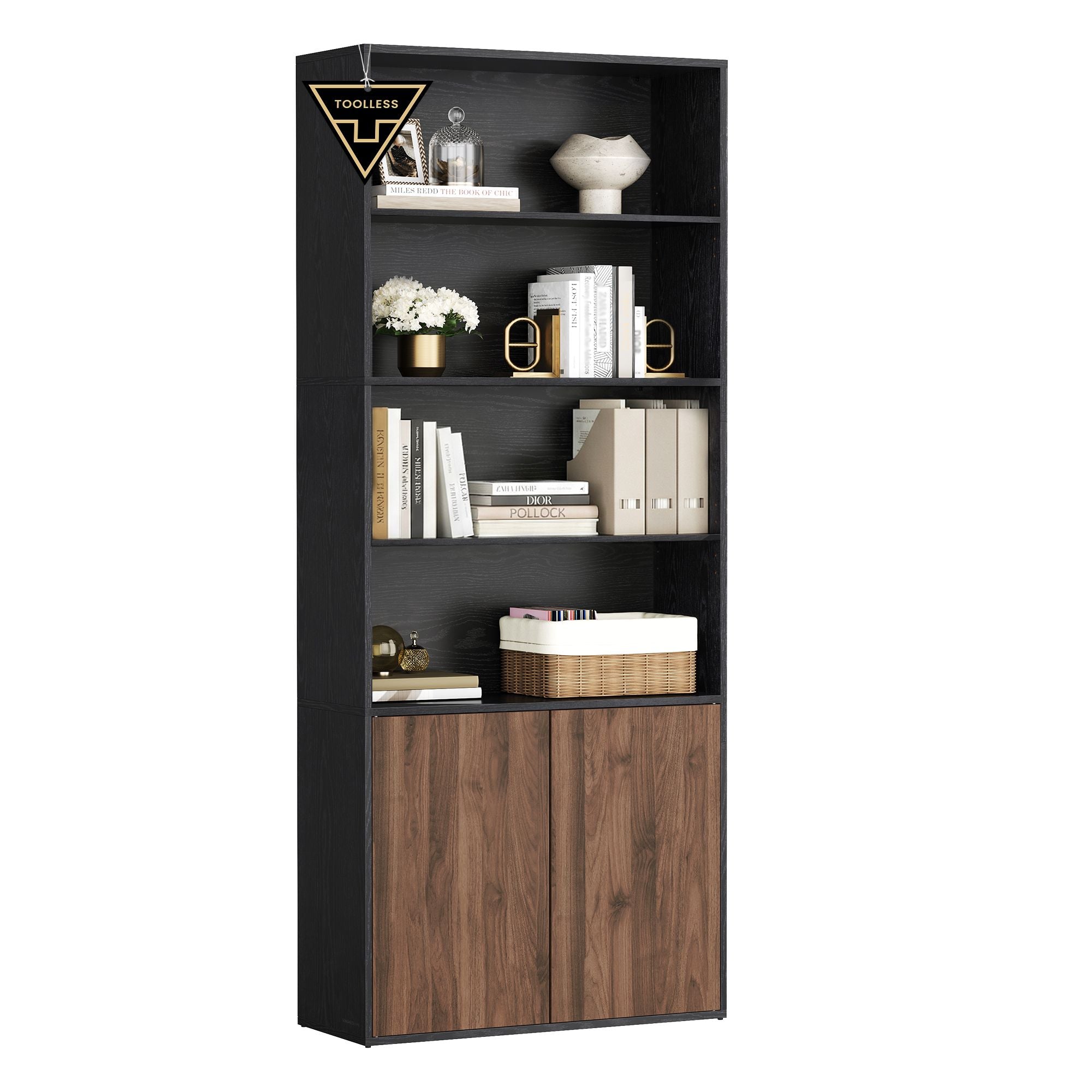 Songmics Home Libreria Alta 6 Ripiani Regolabili Salvaspazio