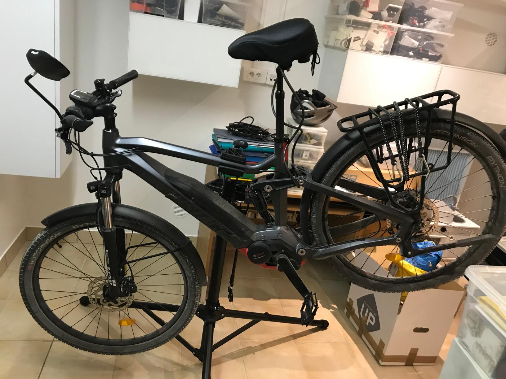 Songmics cavalletto bici riparazione regolabile con vassoio