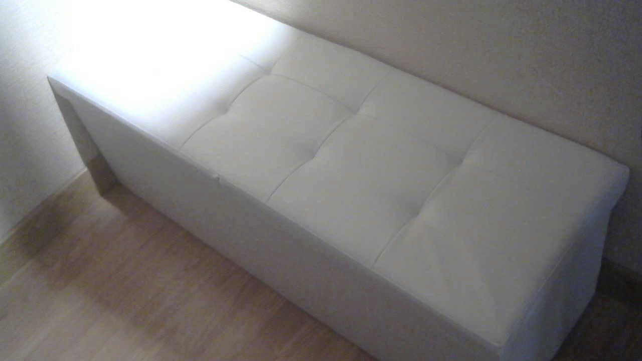 Songmics LSF75WT pouf contenitore bianco 110 cm pieghevole