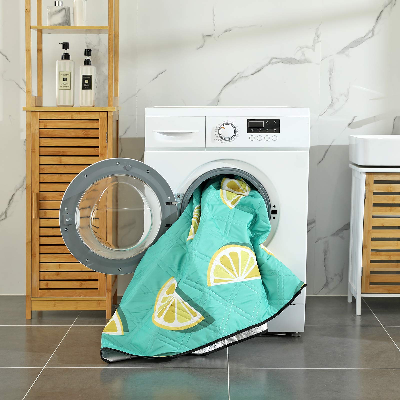 Songmics GCM085C01 Coperta Picnic Limone 200x200 cm