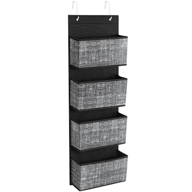 Songmics RDH004B11 Organizer Appeso 4 Ripiani Nero 100 cm