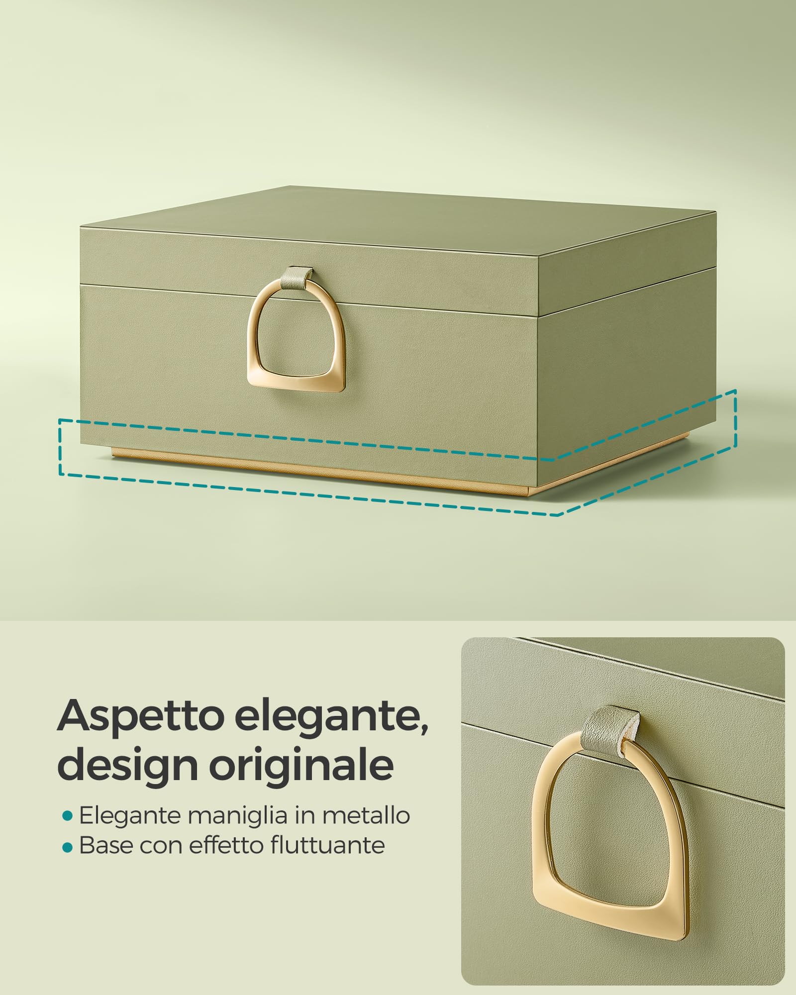 Songmics JBC165C02 portagioie 2 livelli verde lauro