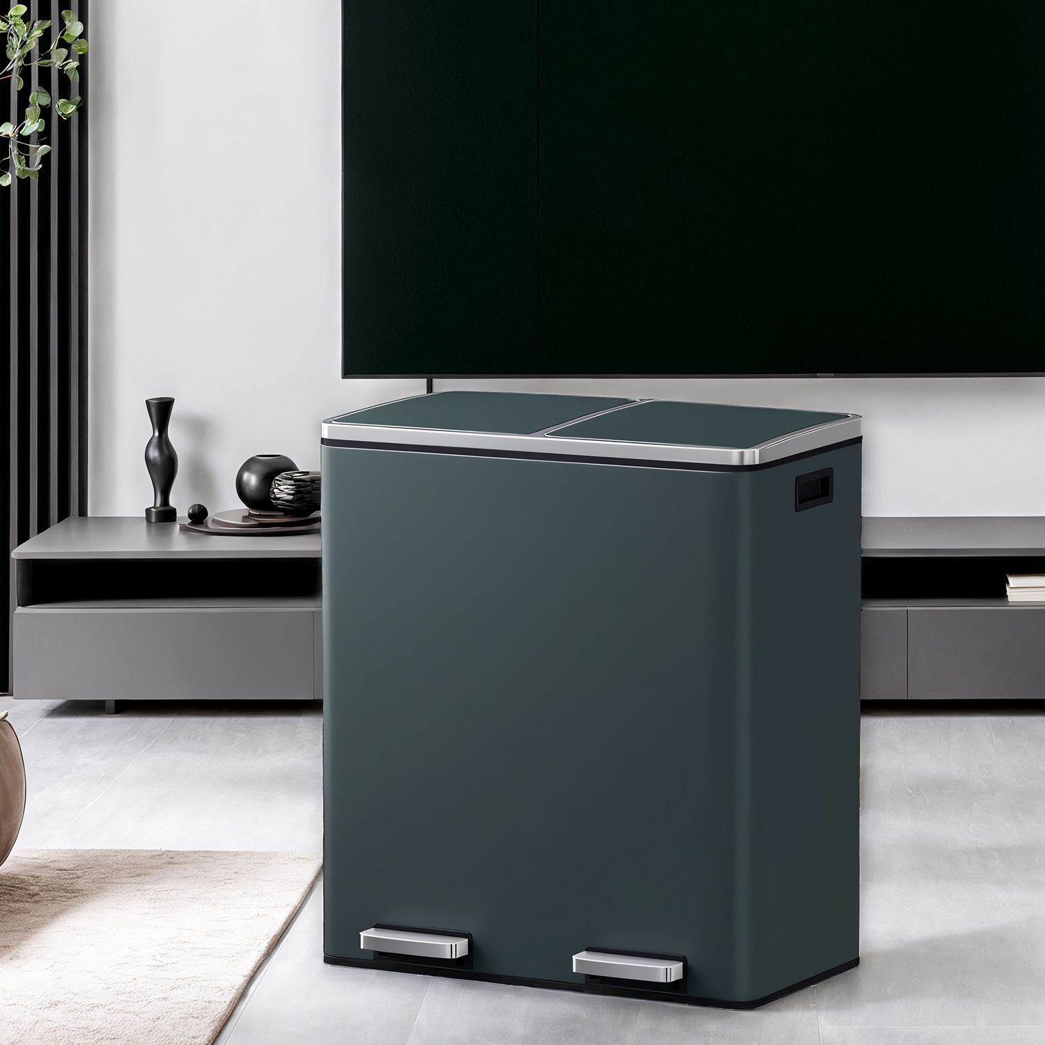 Songmics ULTB60NL Pattumiera Doppia 60L Argento