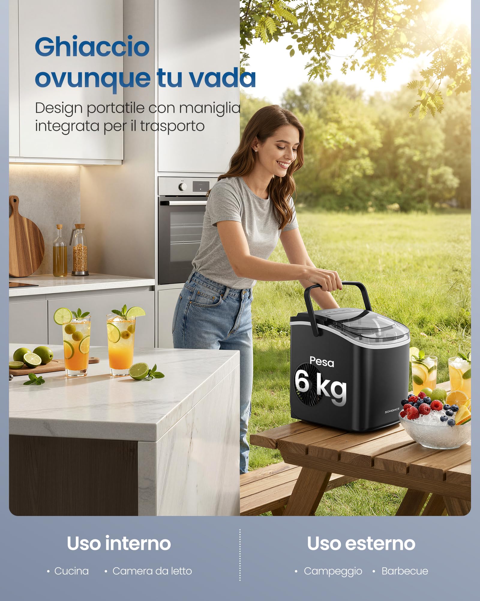 Songmics XZB001B1EU macchina ghiaccio nero 12 kg autopulente