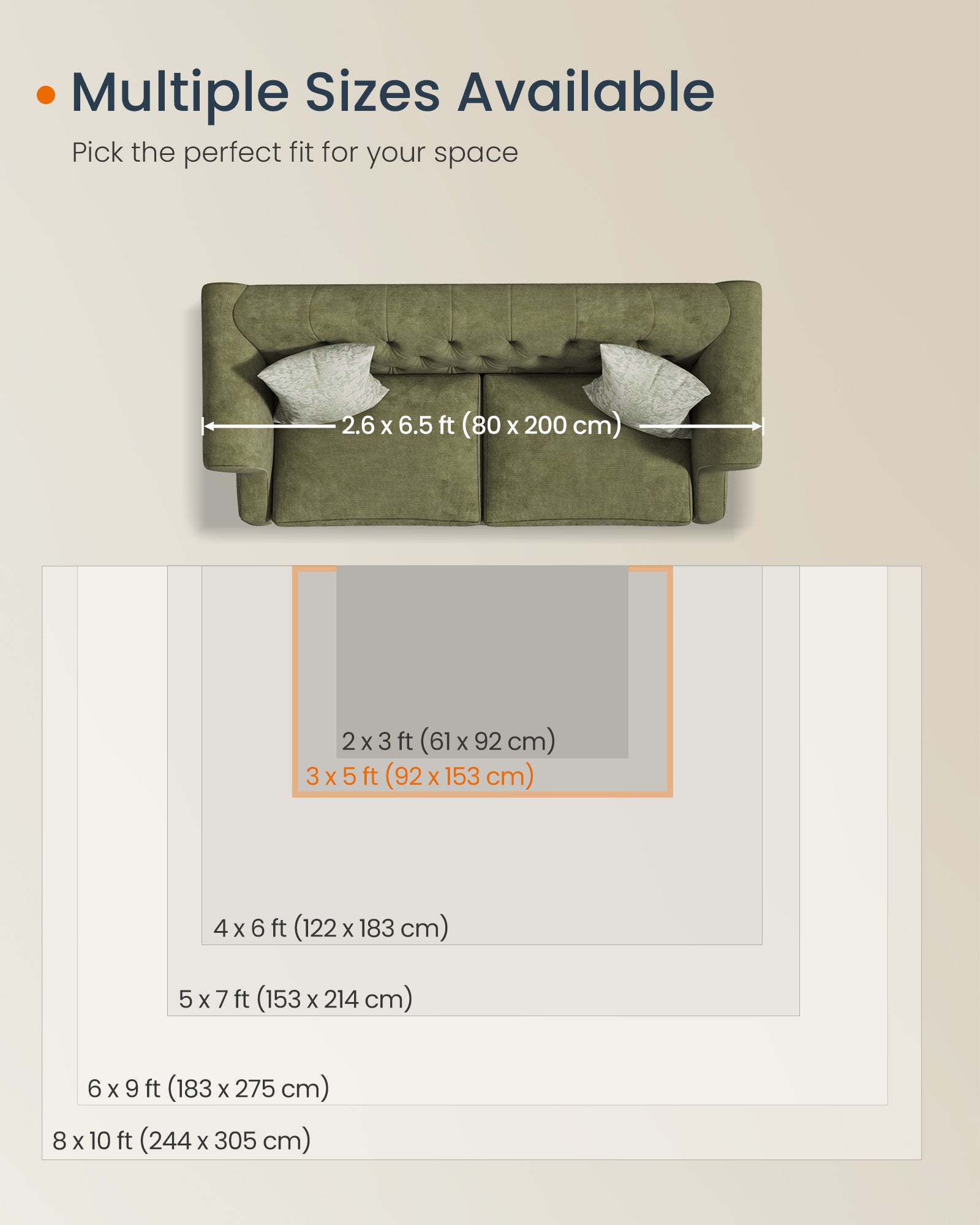 Songmics UTAR021G01V1 Tappeto 90x150 Grigio Lavabile