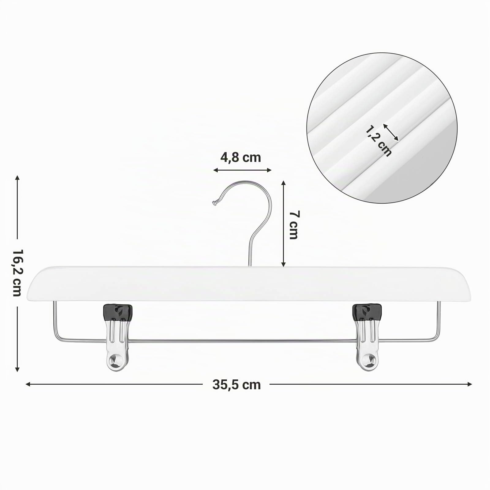 Songmics CRW008WT Set 8 Grucce Legno Bianche 35,5 cm con Clip