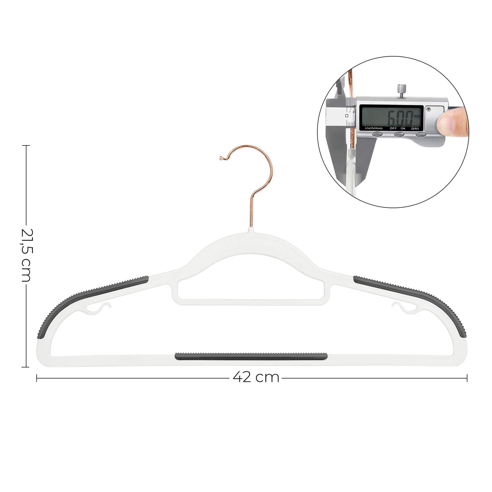 Songmics CRP020W04 grucce 50 pezzi bianco-grigio 42 cm