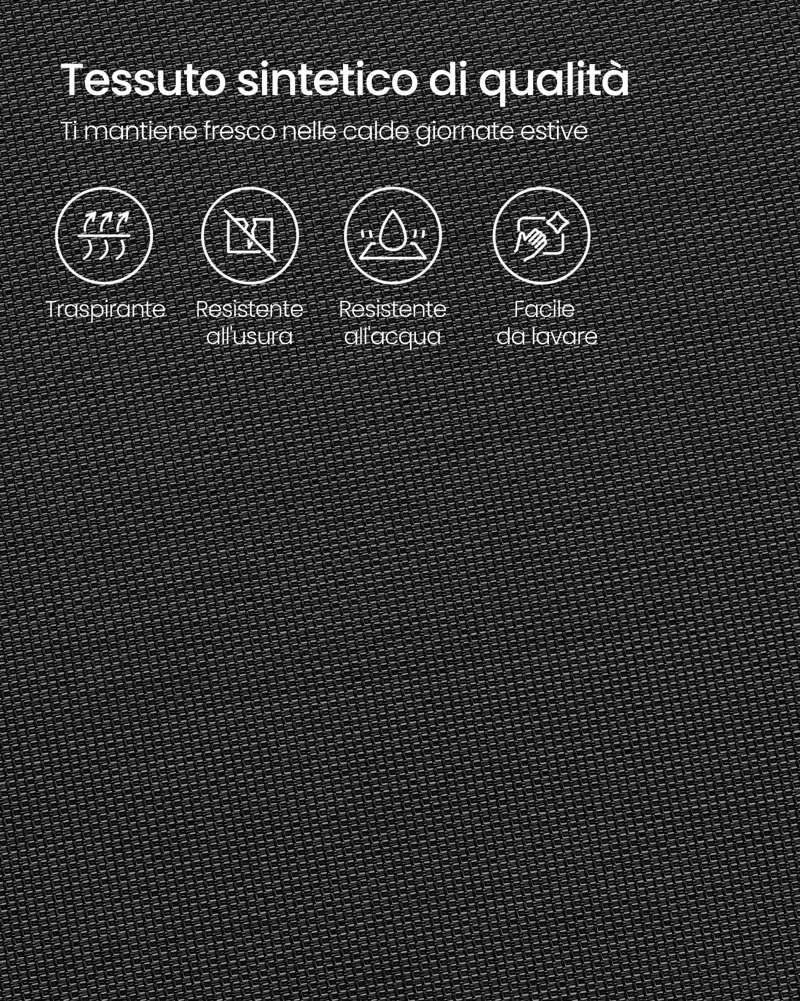 Songmics GCB29BK Sedie Giardino Pieghevoli Nere Set 2