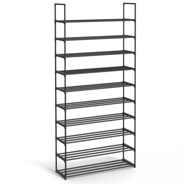 Songmics LSA10BK Scarpiera 10 Ripiani Nera 30x92x174 cm