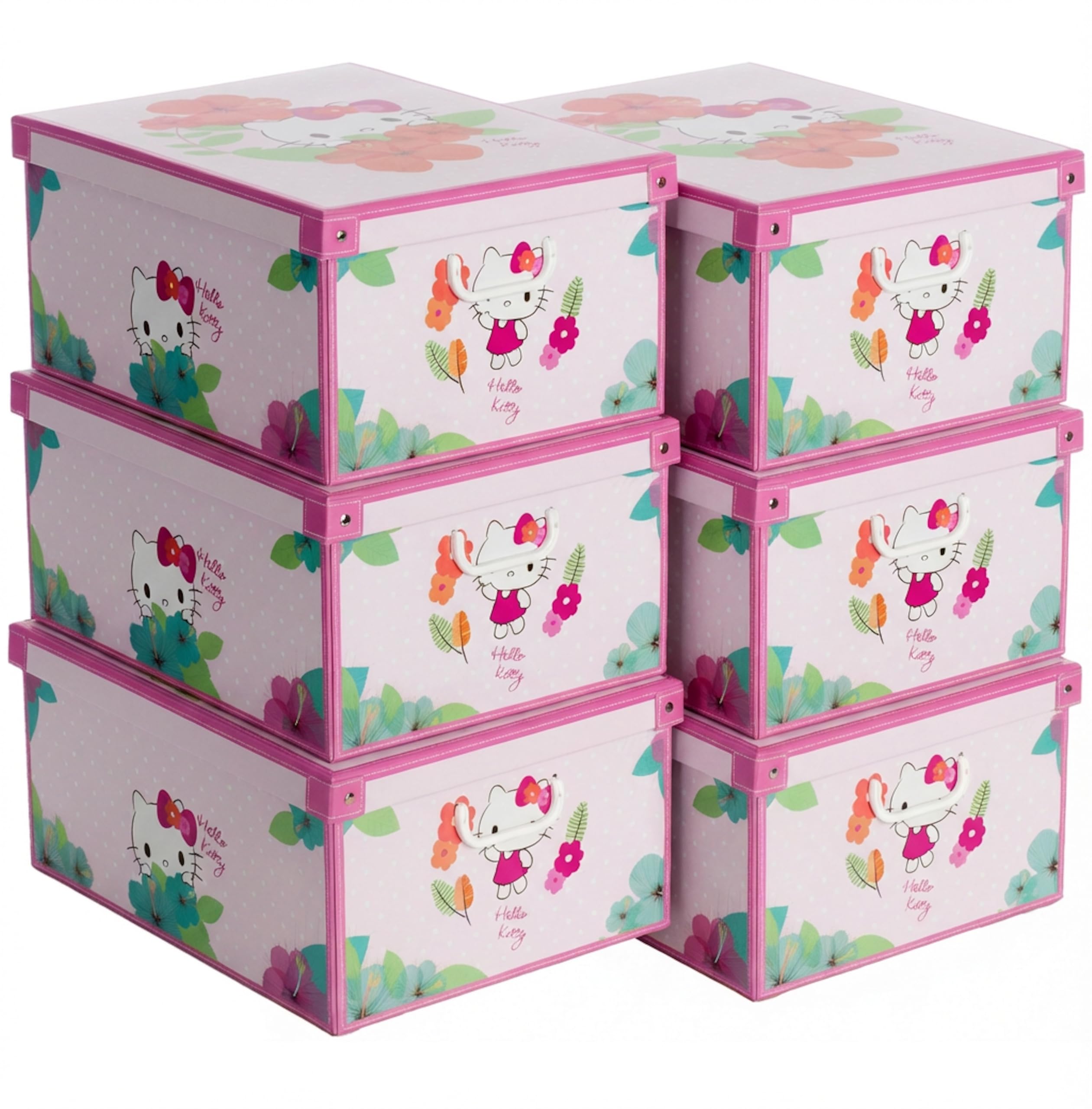 Lavatelli Set 6 Scatole Armadio 39x50x24 cm Hello Kitty Cartone