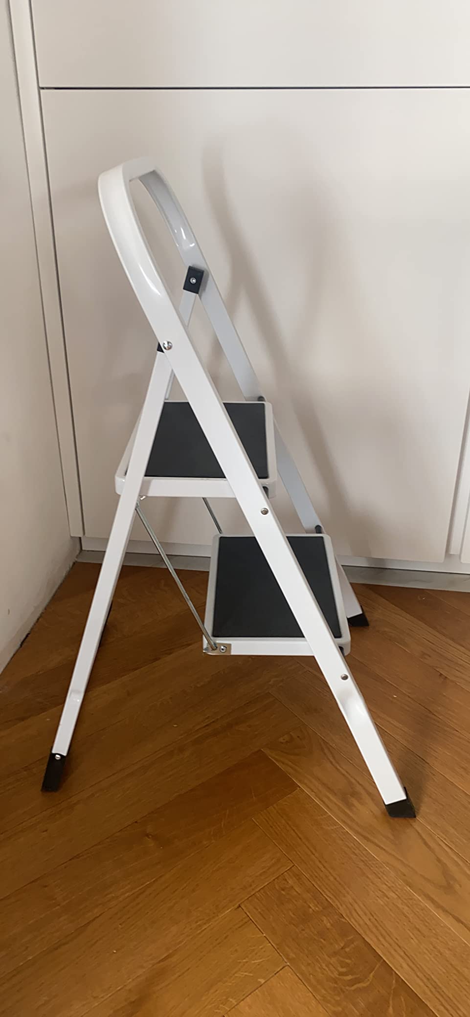 Songmics GSL03WT scaletta 3 gradini bianco acciaio 150 kg