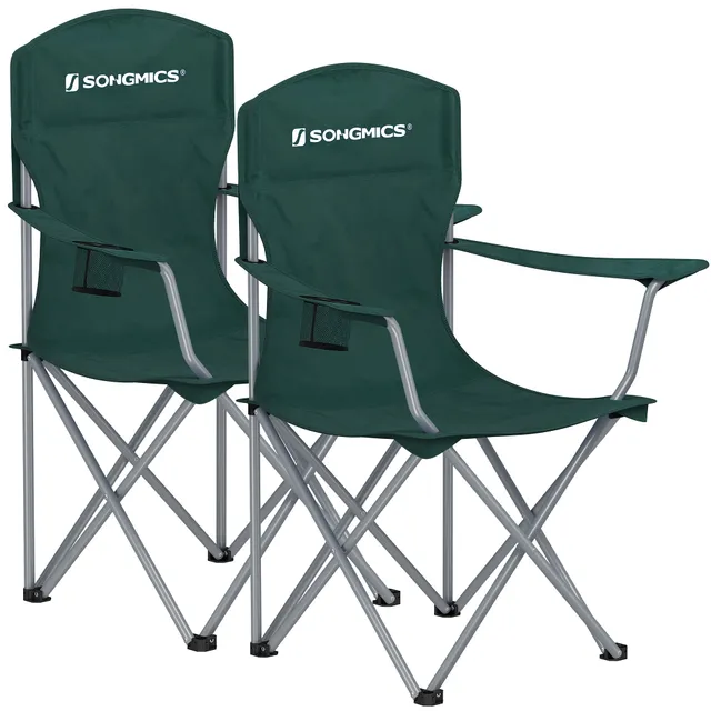 Songmics Set 2 Sedie Pieghevoli Verde Scuro 150 kg